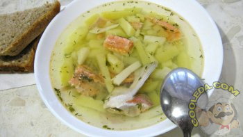 Суп из обрезков красной рыбы